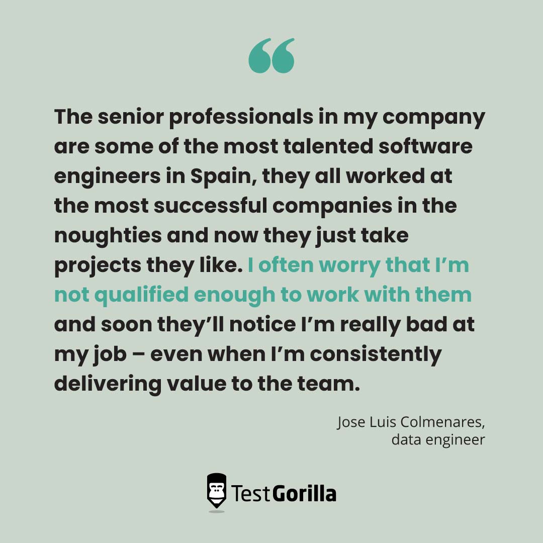 Quote about impostor syndrome - Jose Luis Colmenares