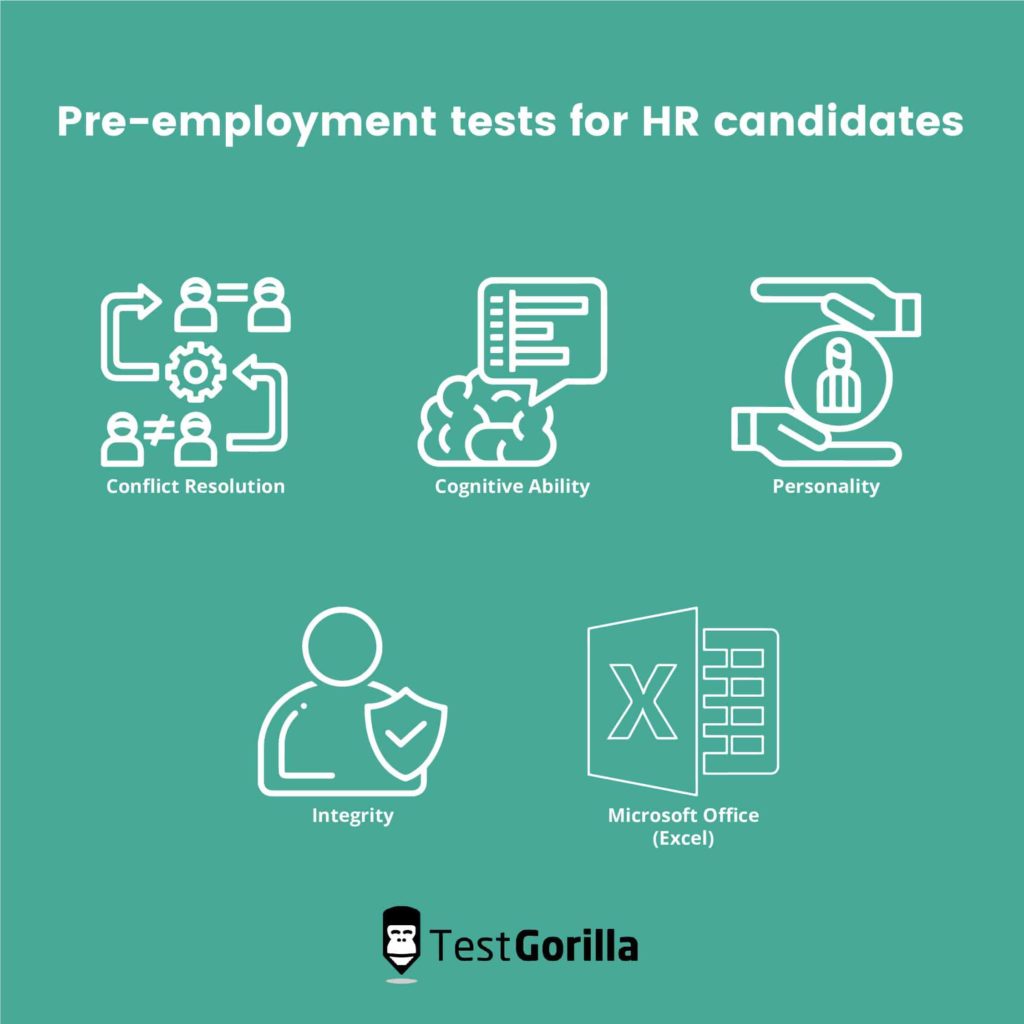 illustrated list of relevant HR pre-employment tests 