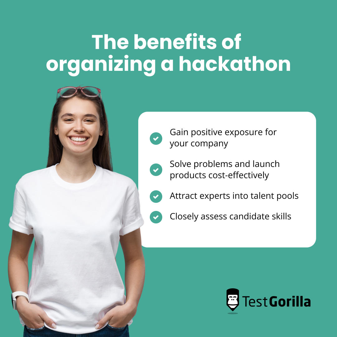 The benefits of organizing a hackathon graphic