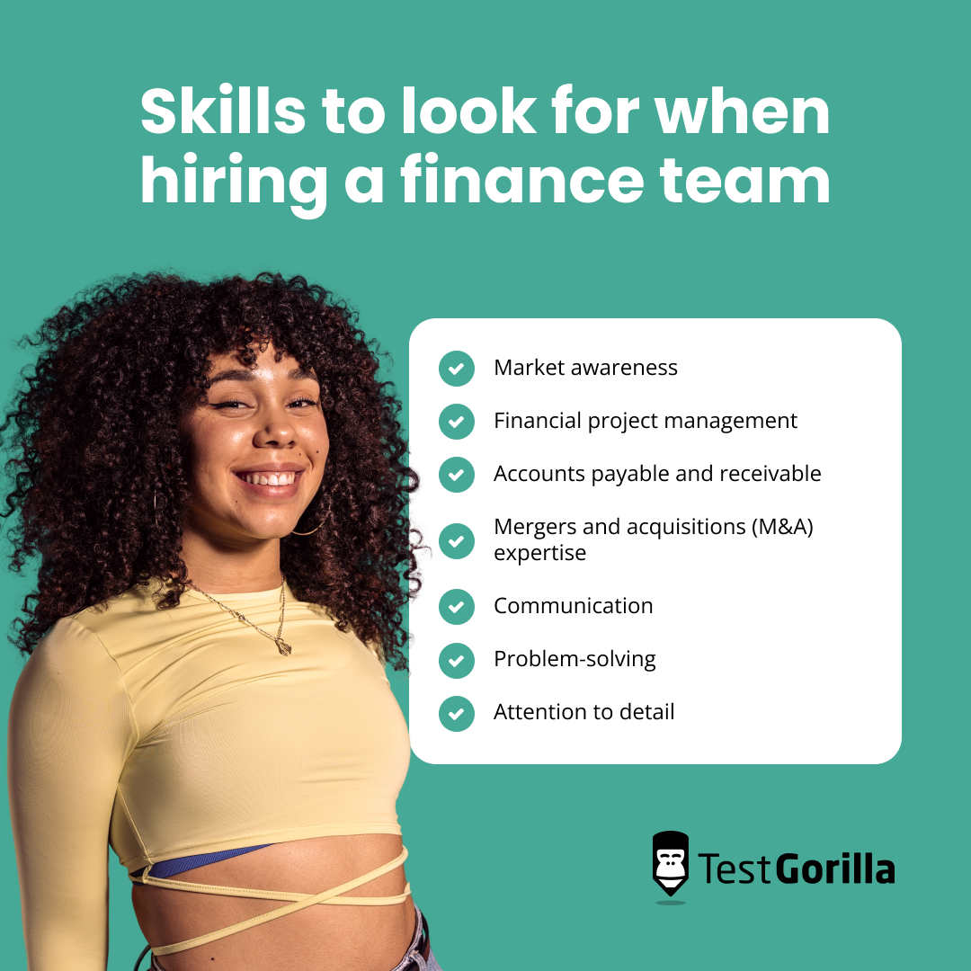 skills to look for when hiring a finance team graphic