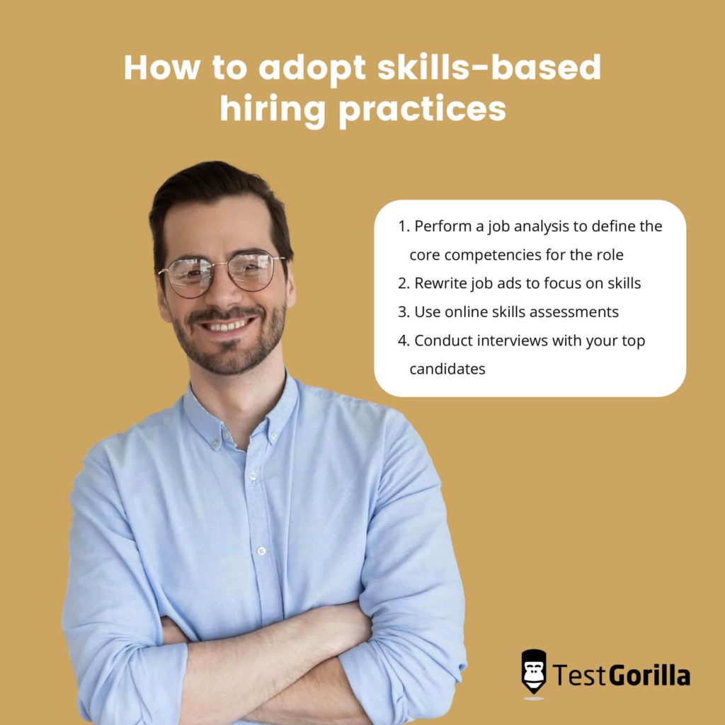 image showing how to adopt skills-based hiring practices