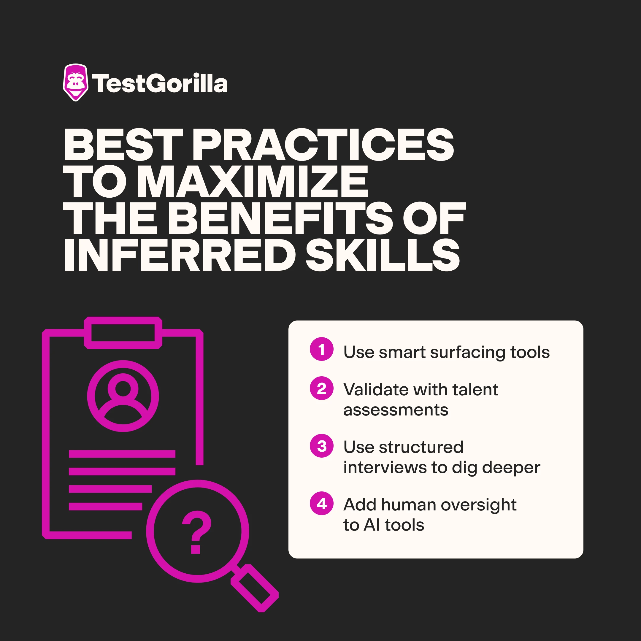 Best practices to maximize the benefits of inferred skills graphic