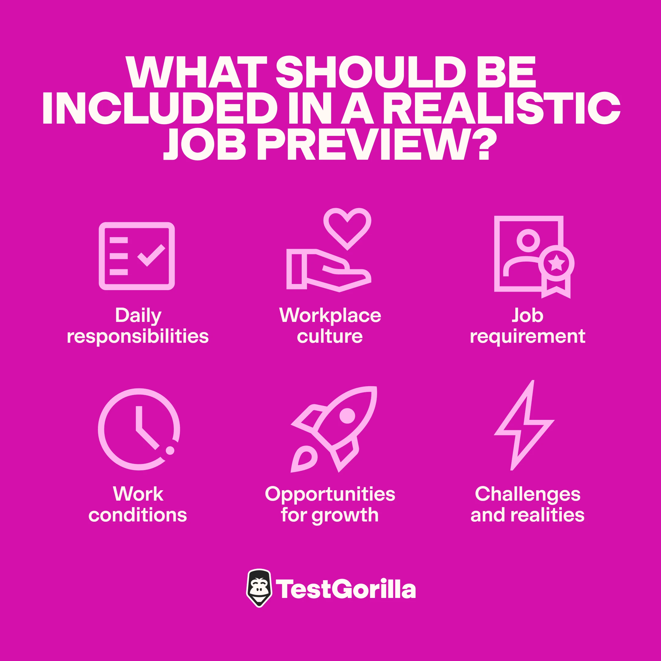 what should be included in a realistic job preview graphic