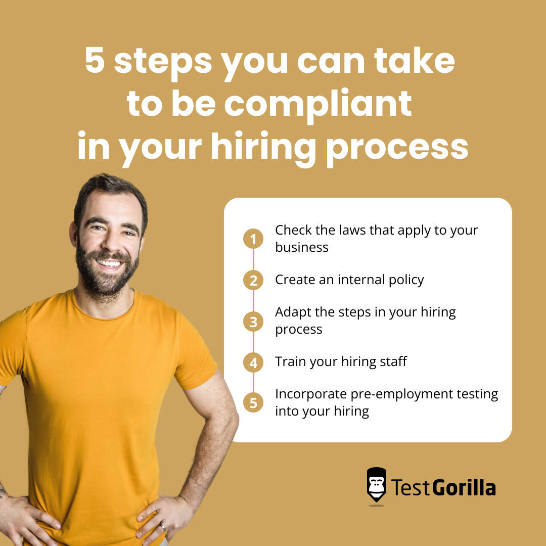 5 steps you can take to be Ban the Box compliant in your hiring process graphic
