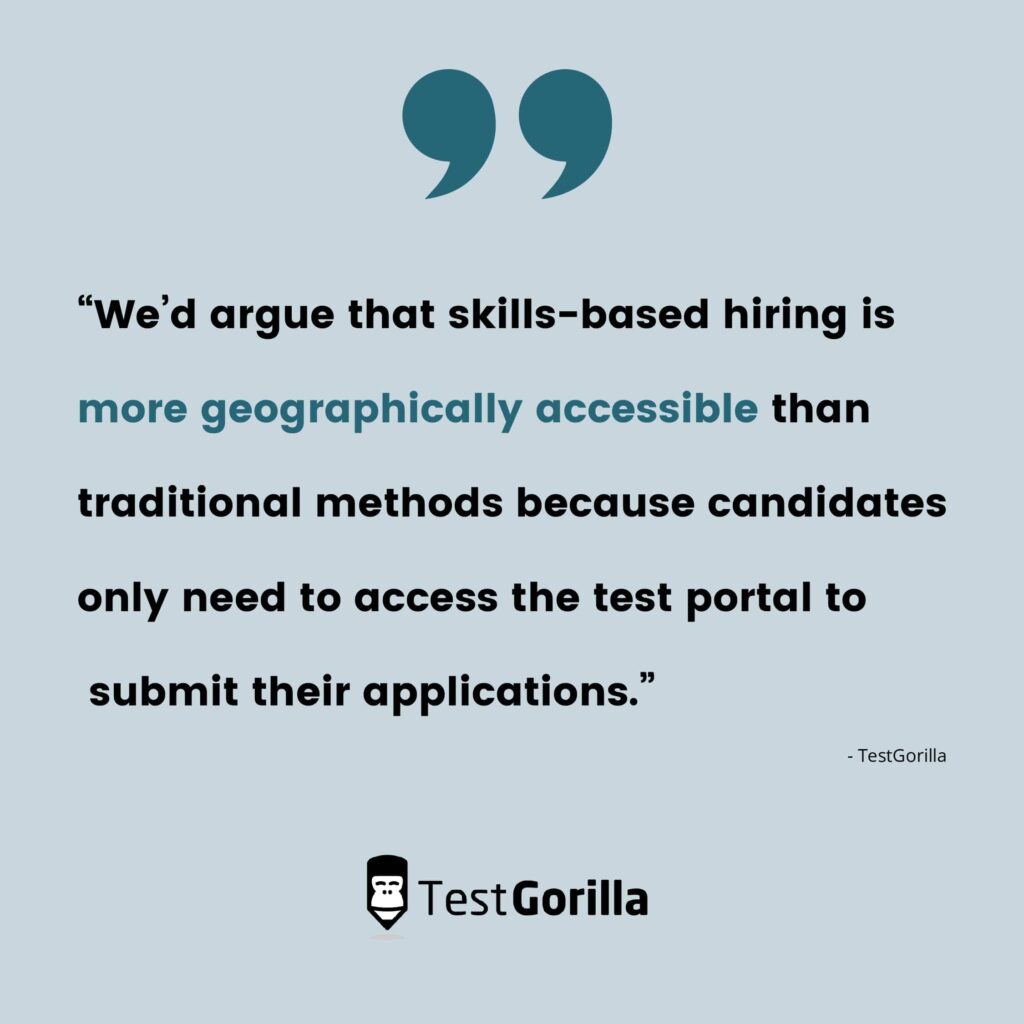 quote about skills-based hiring and graphical accessibility