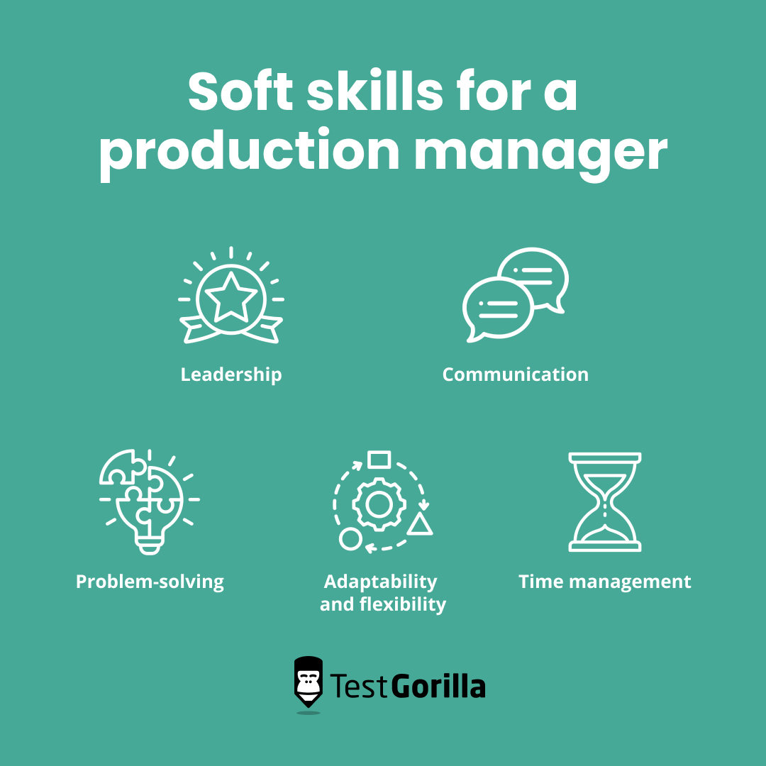 Soft skills for a production manager graphic