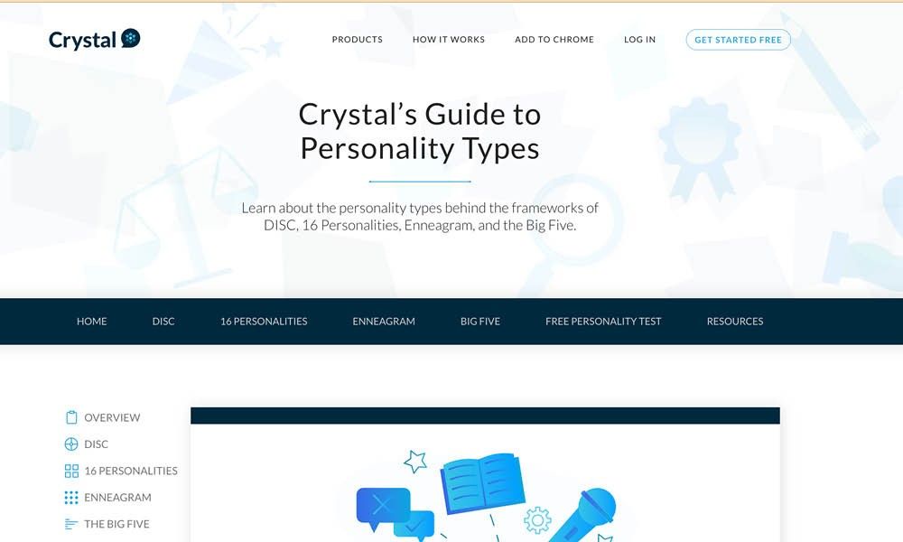 Crystal personality types webpage