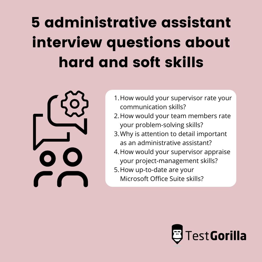 5 administrative assistant interview questions and answers about hard and soft skills featured image

