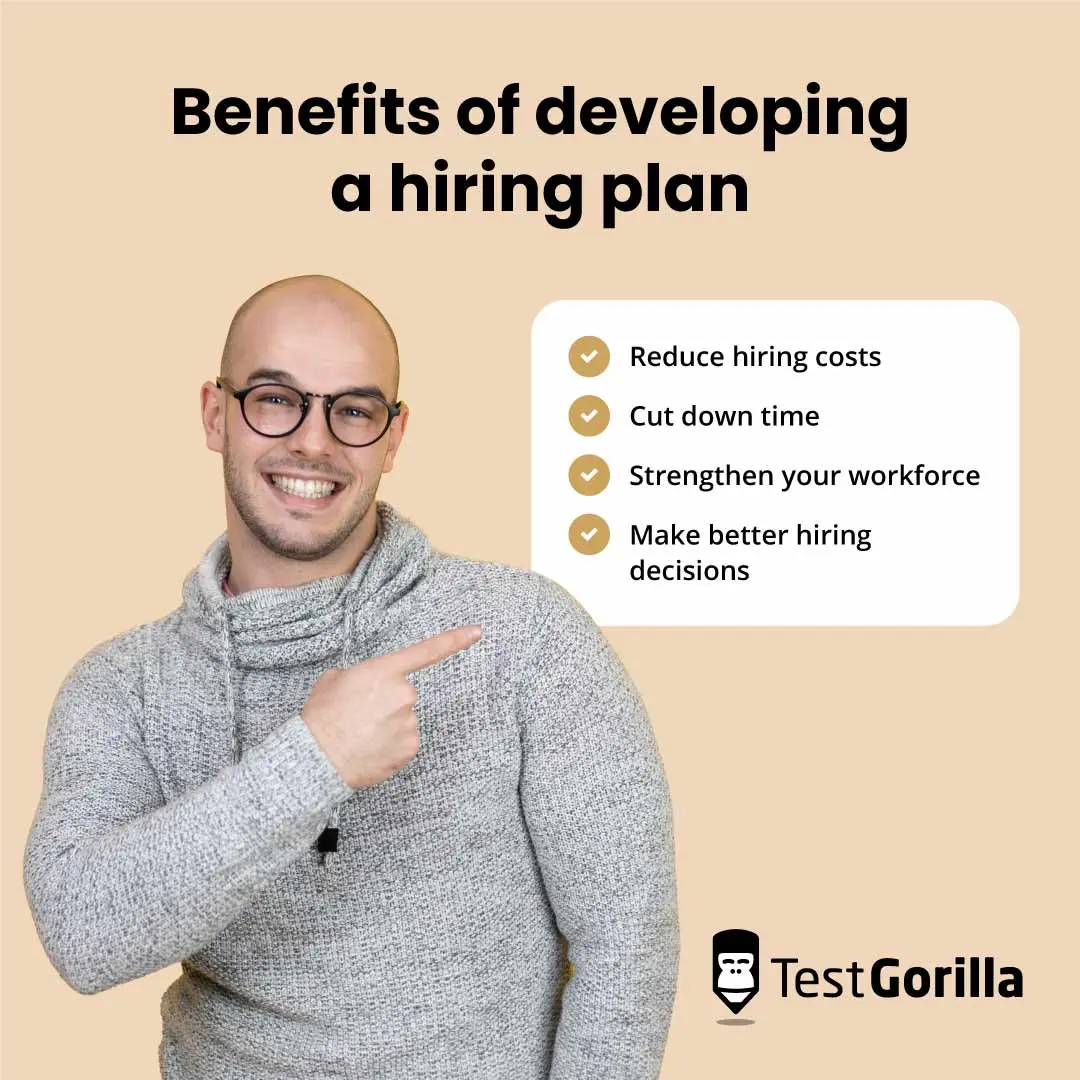 Benefits of developing a hiring plan graphic