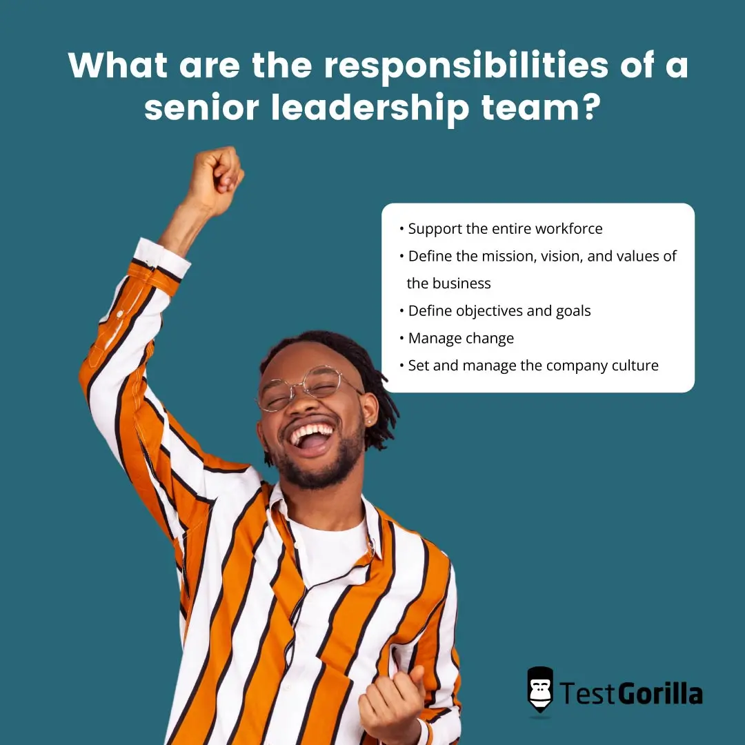 Responsibilities of a senior leadership team