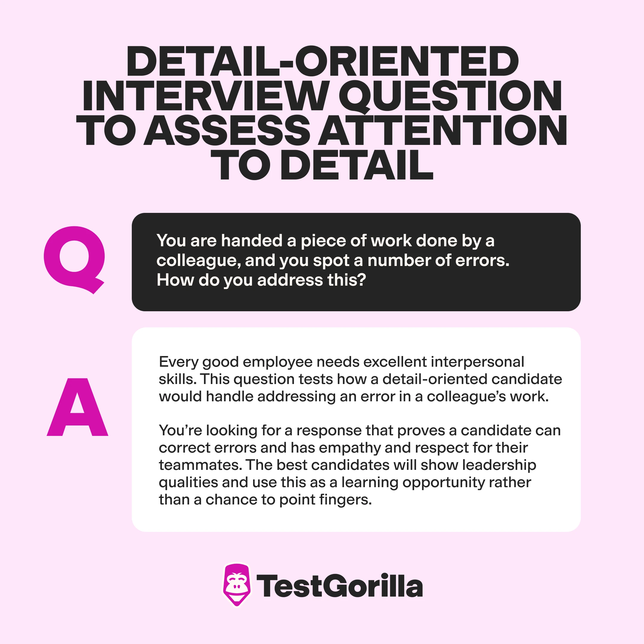 Detail oriented interview question to assess attention to detail graphic