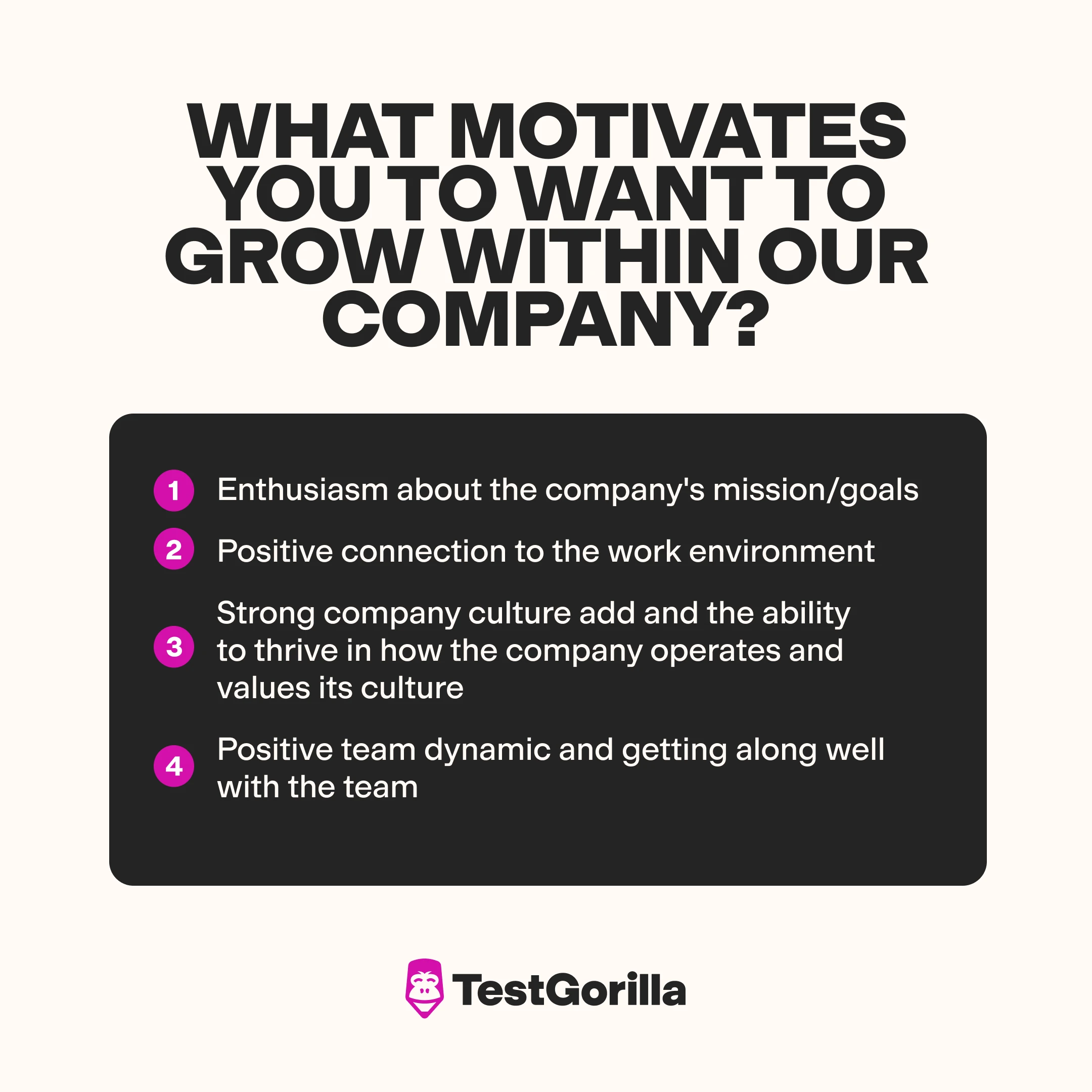What motivates you to want to grow within our company graphic