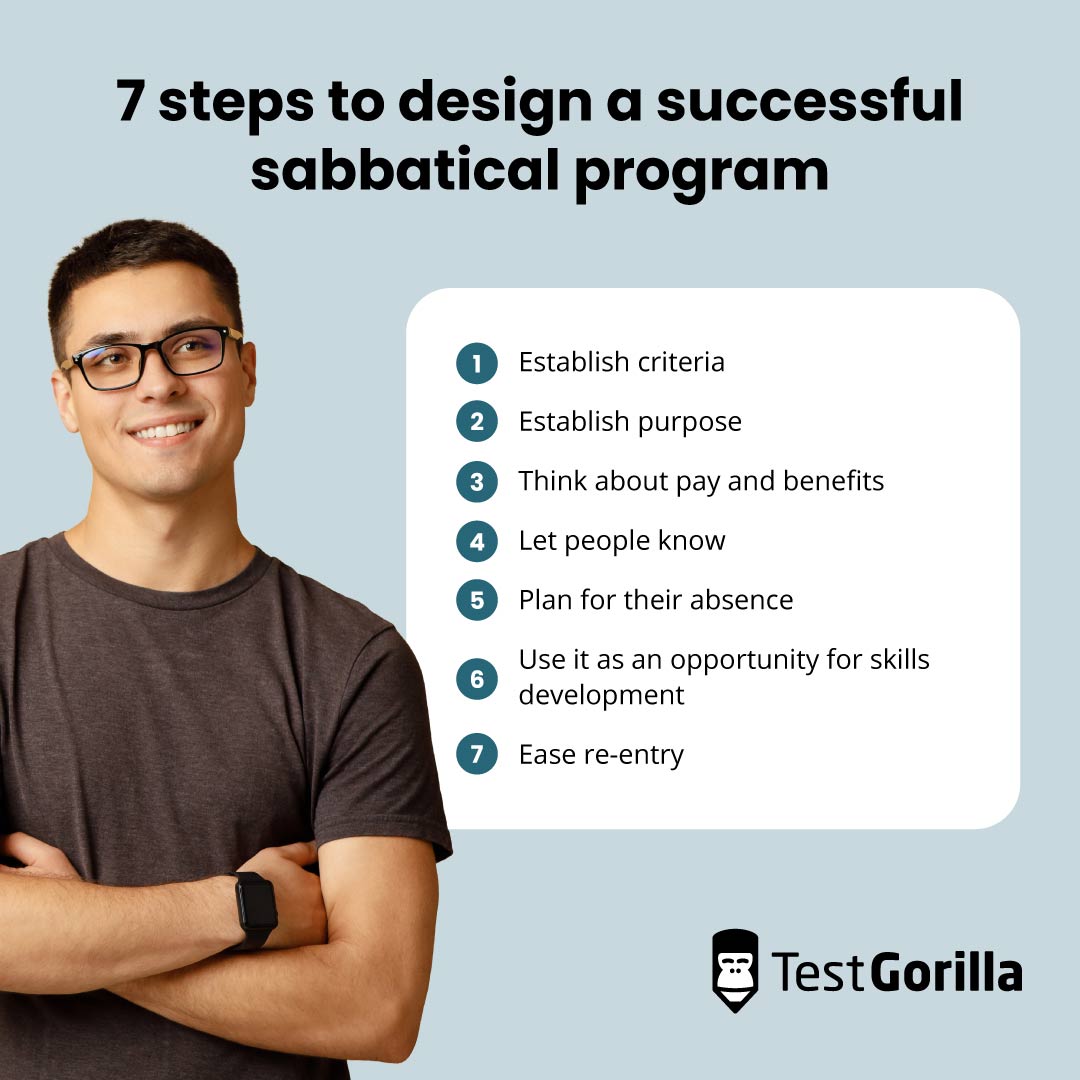 7 steps to design a successful sabbatical program graphic