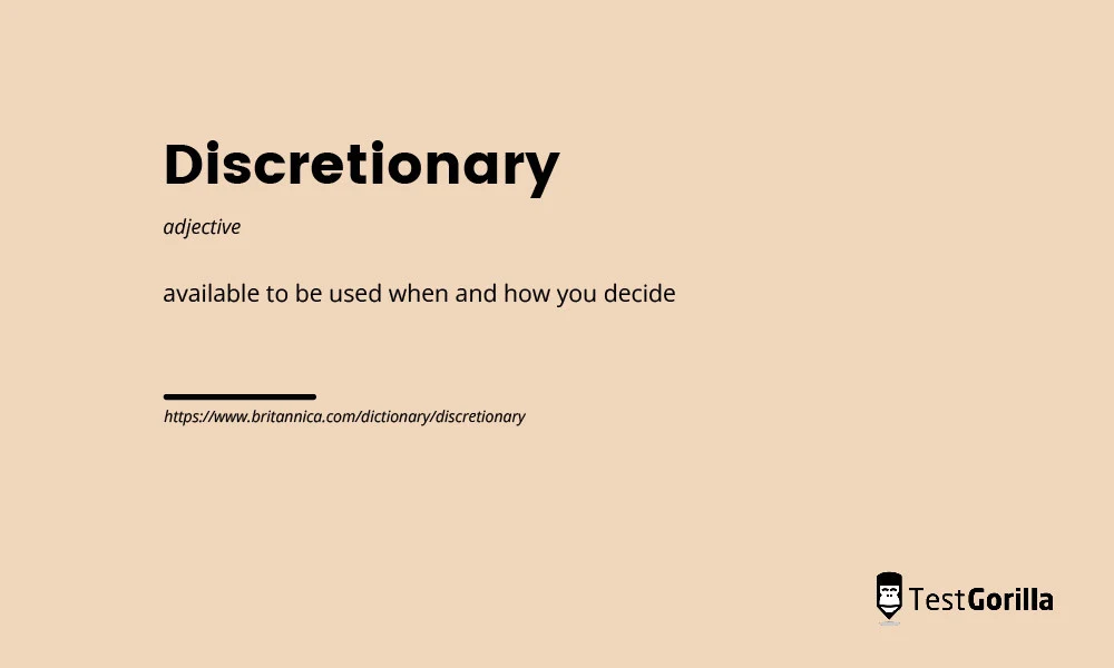 Discretionary dictionary definition