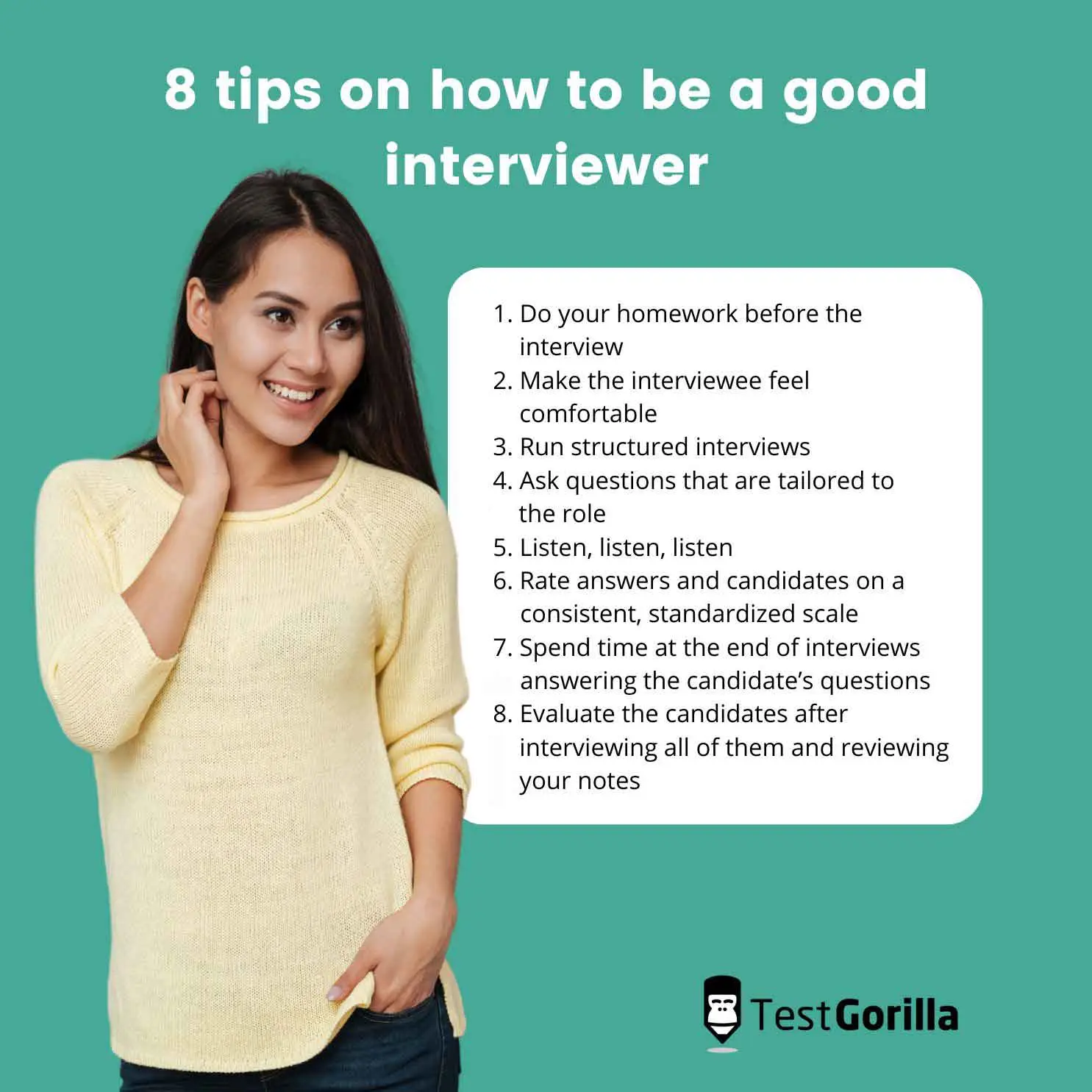 List of 8 tips on how to be good interviewer