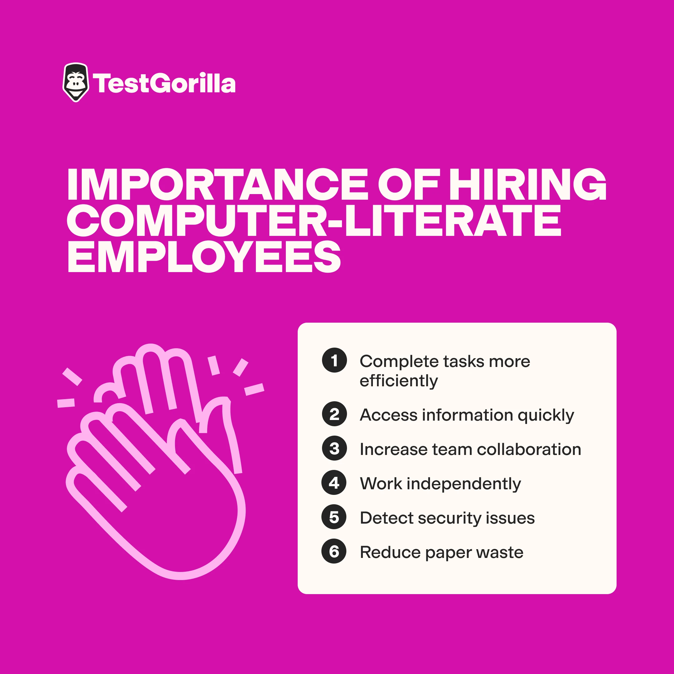 Importance of hiring computer-literate employees graphic