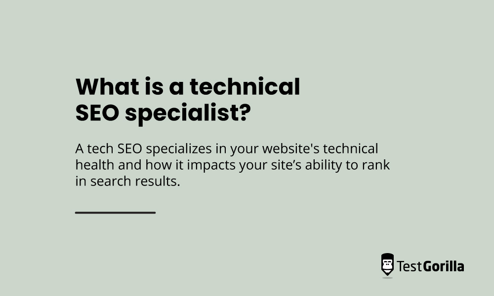 What is a technical SEO specialist definition graphic