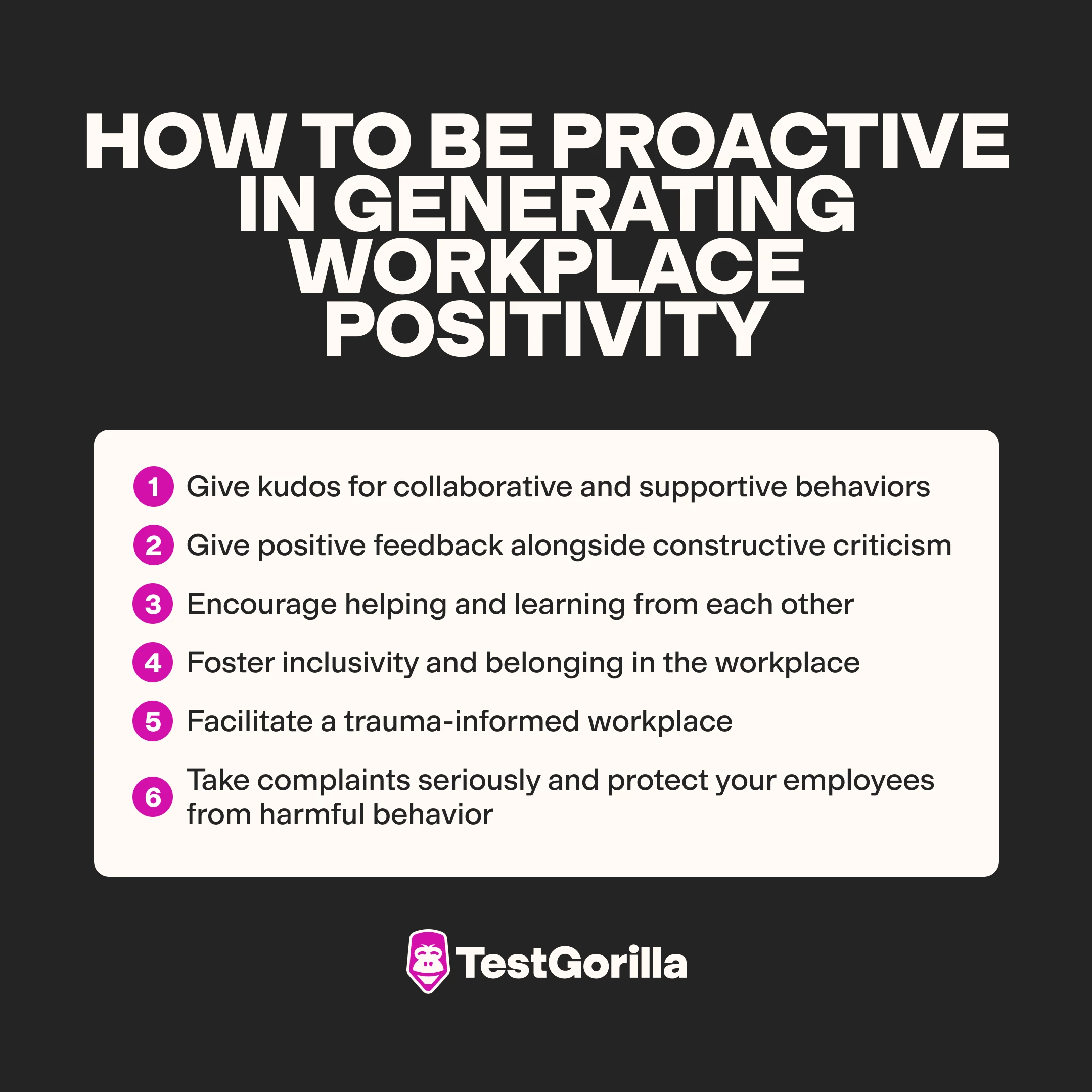 How-to-be-proactive-in-generating-workplace-positivity graphic