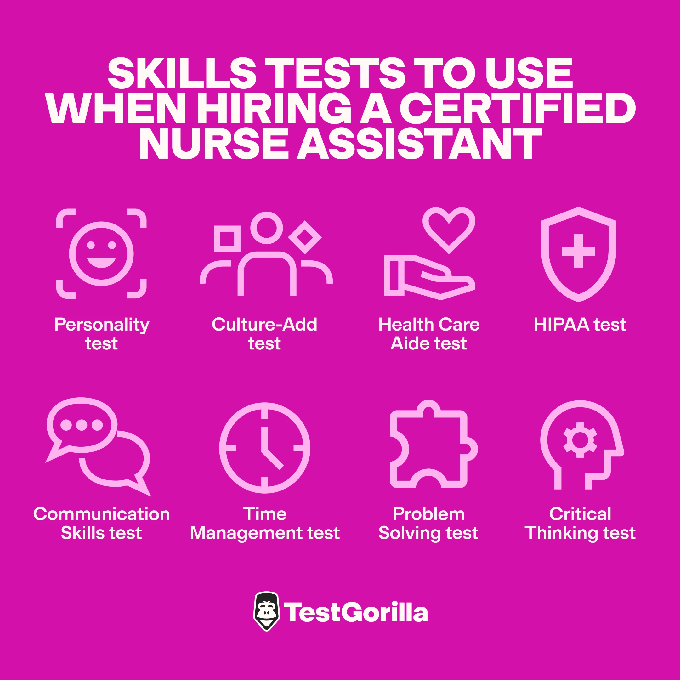 Skills tests to use when hiring a certified nurse assistant graphic