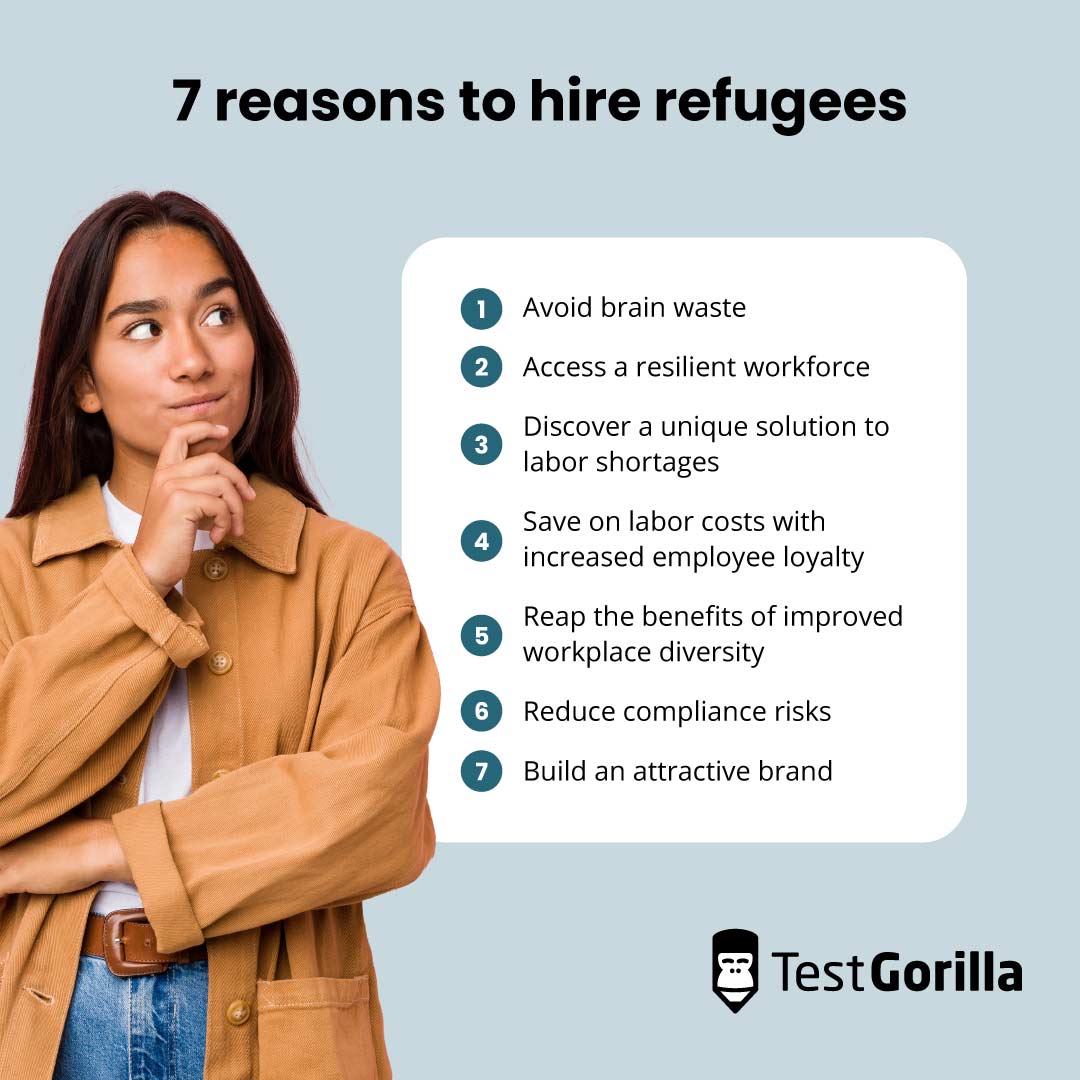7 reasons to hire refugees graphic