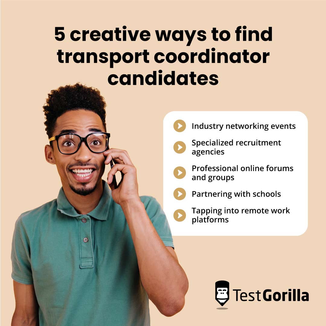 Five creating ways to find transport coordinator candidates graphic