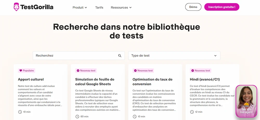 Bibliothèque de test TestGorilla