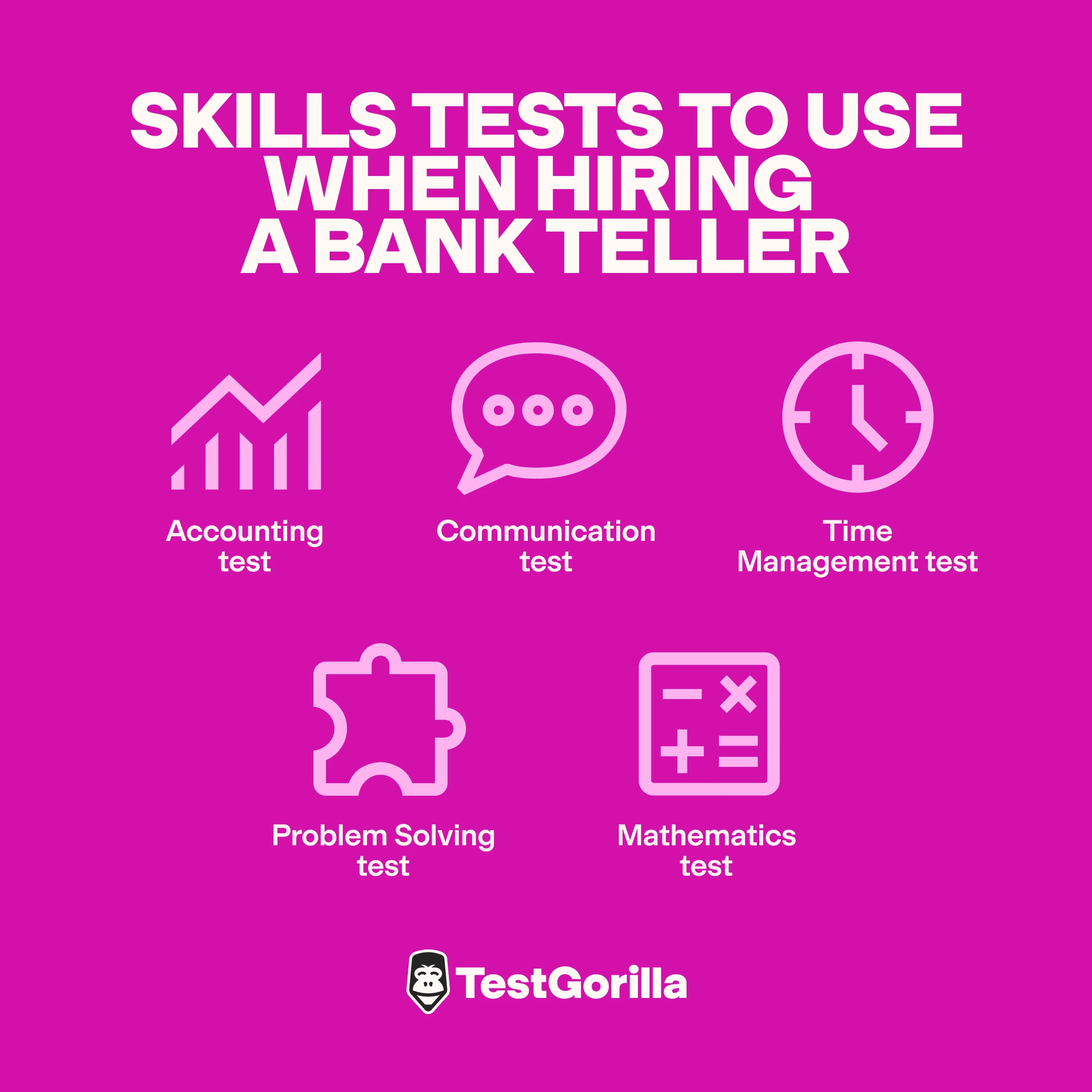 Skills tests to use when hiring a bank teller graphic