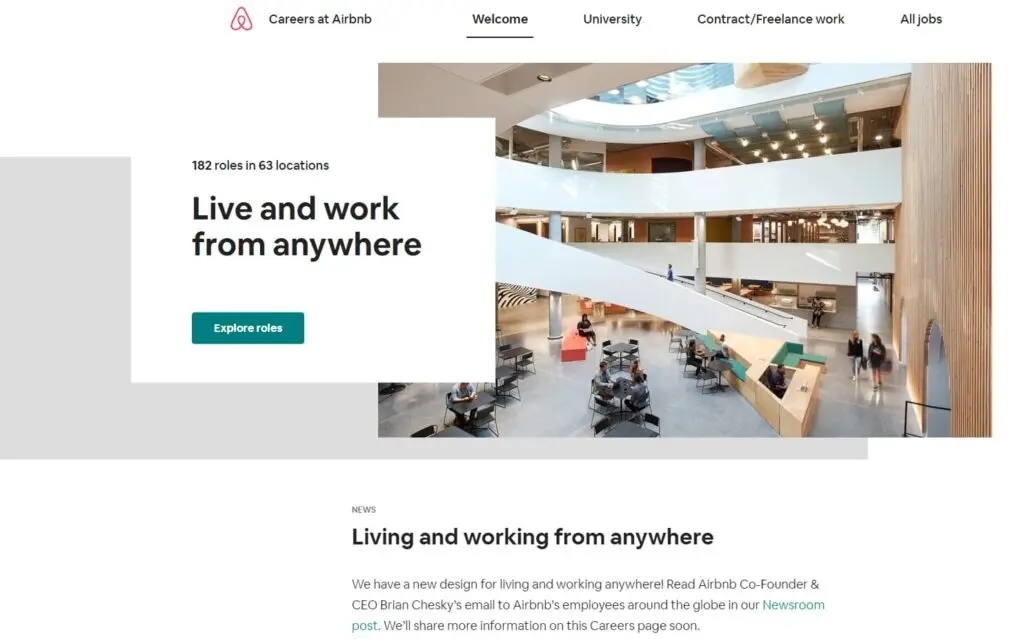 airbnb careers page
