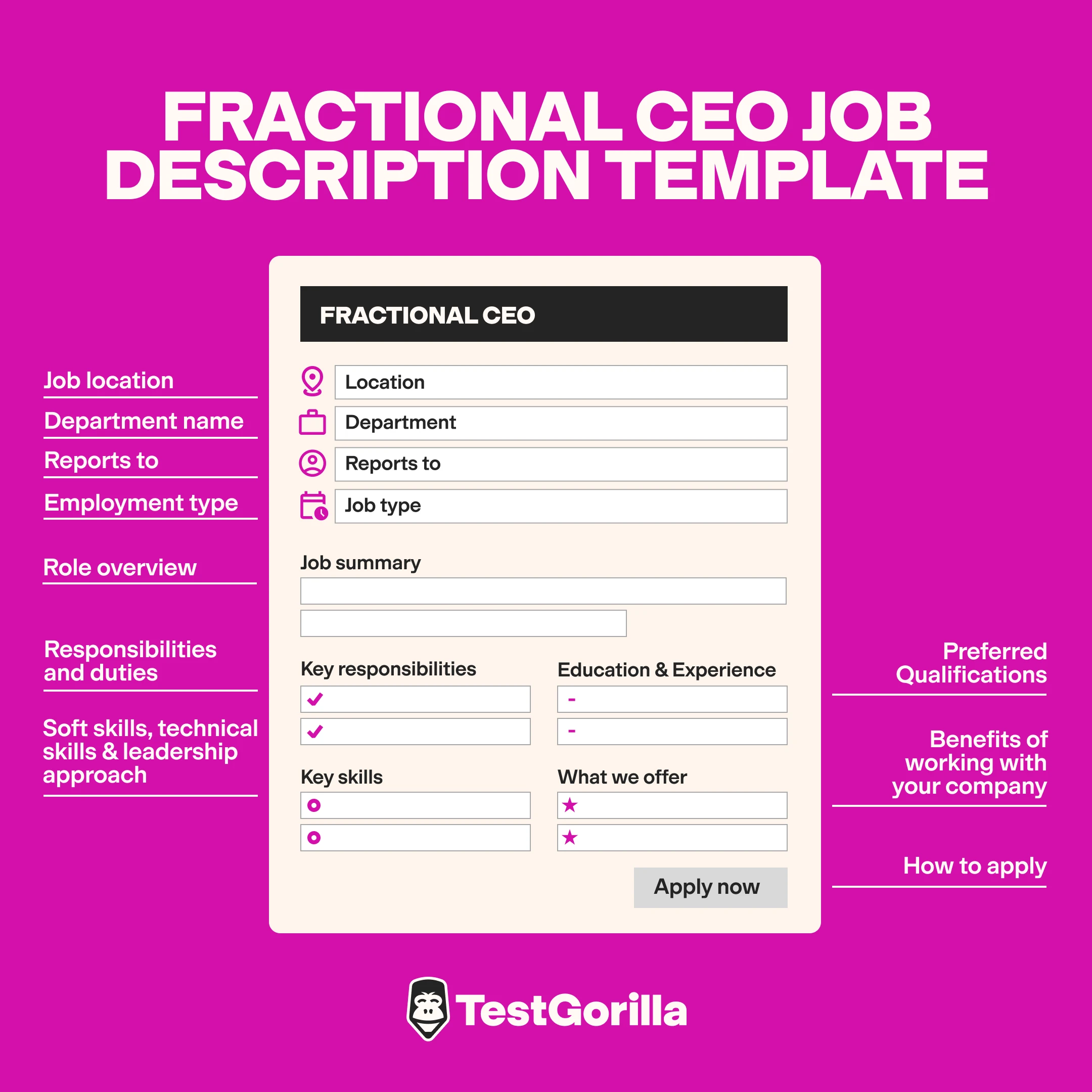 fractional CEO job description template graphic