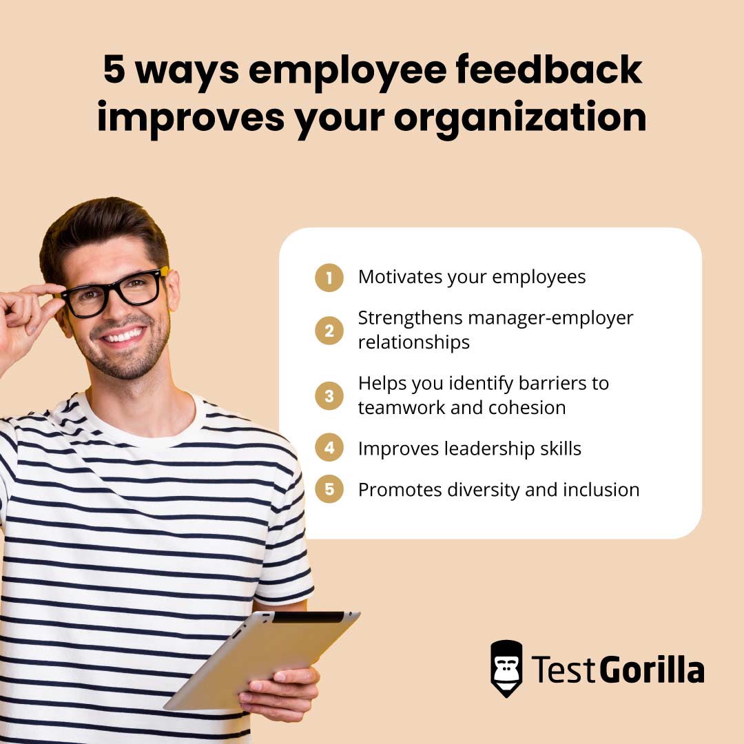 5 ways employee feedback improves your organization graphic