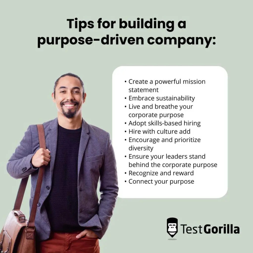 tips for building a purpose driven company