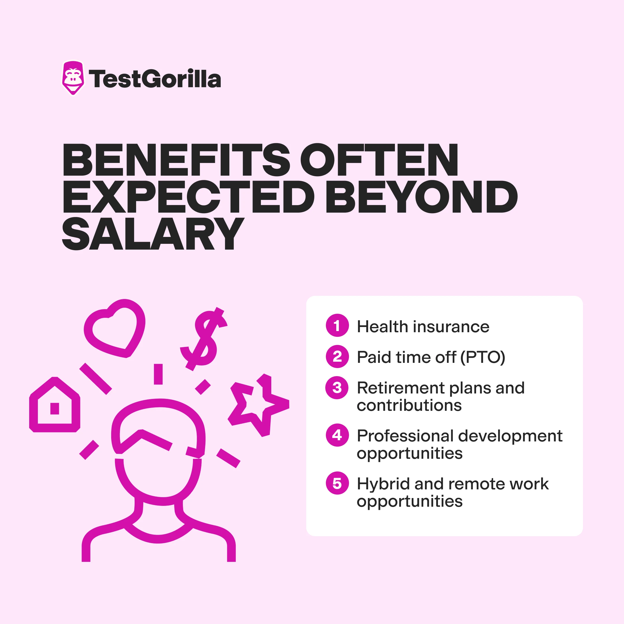 Benefits often expected beyond salary of executive assistants graphic