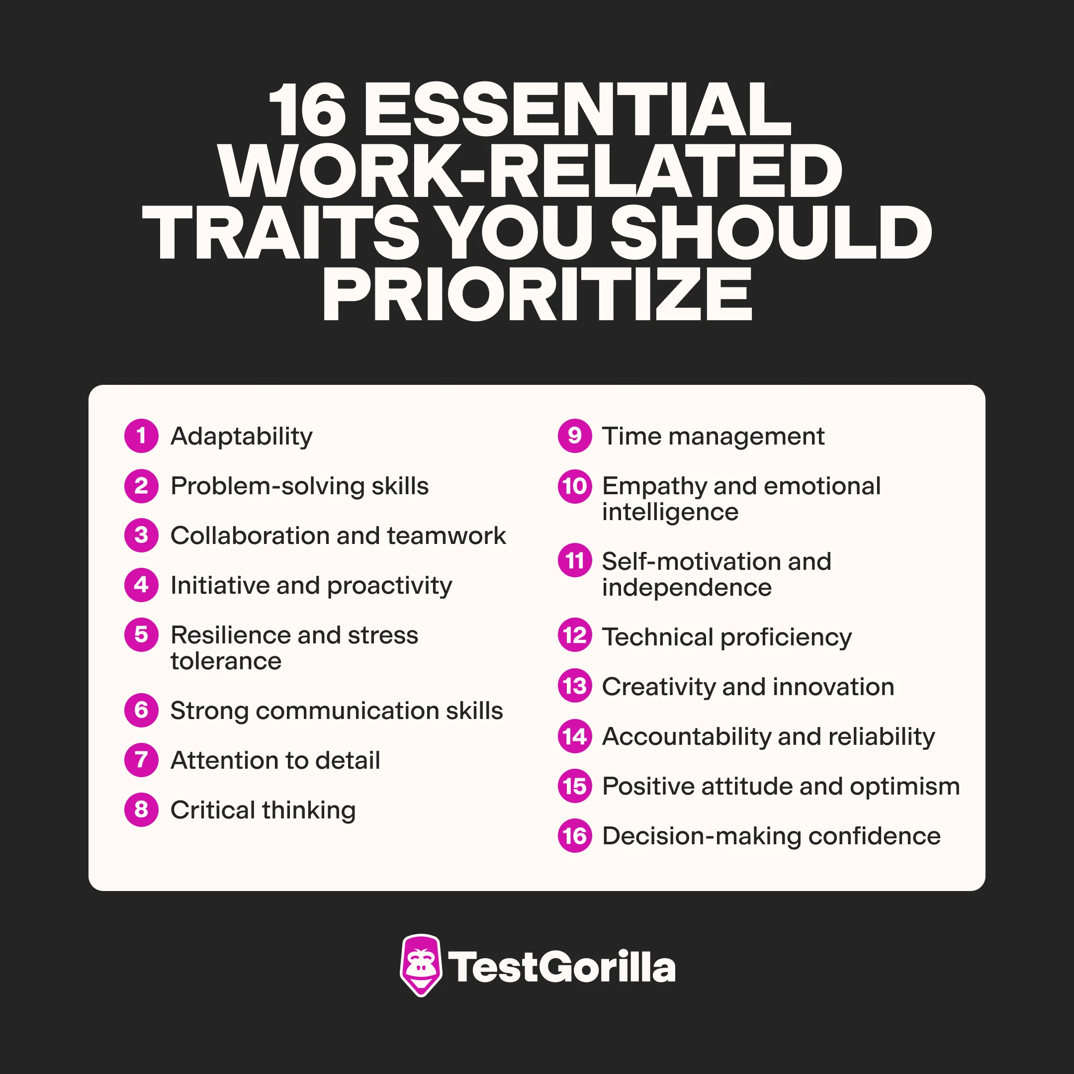 16 essential work related traits you should prioritize graphic