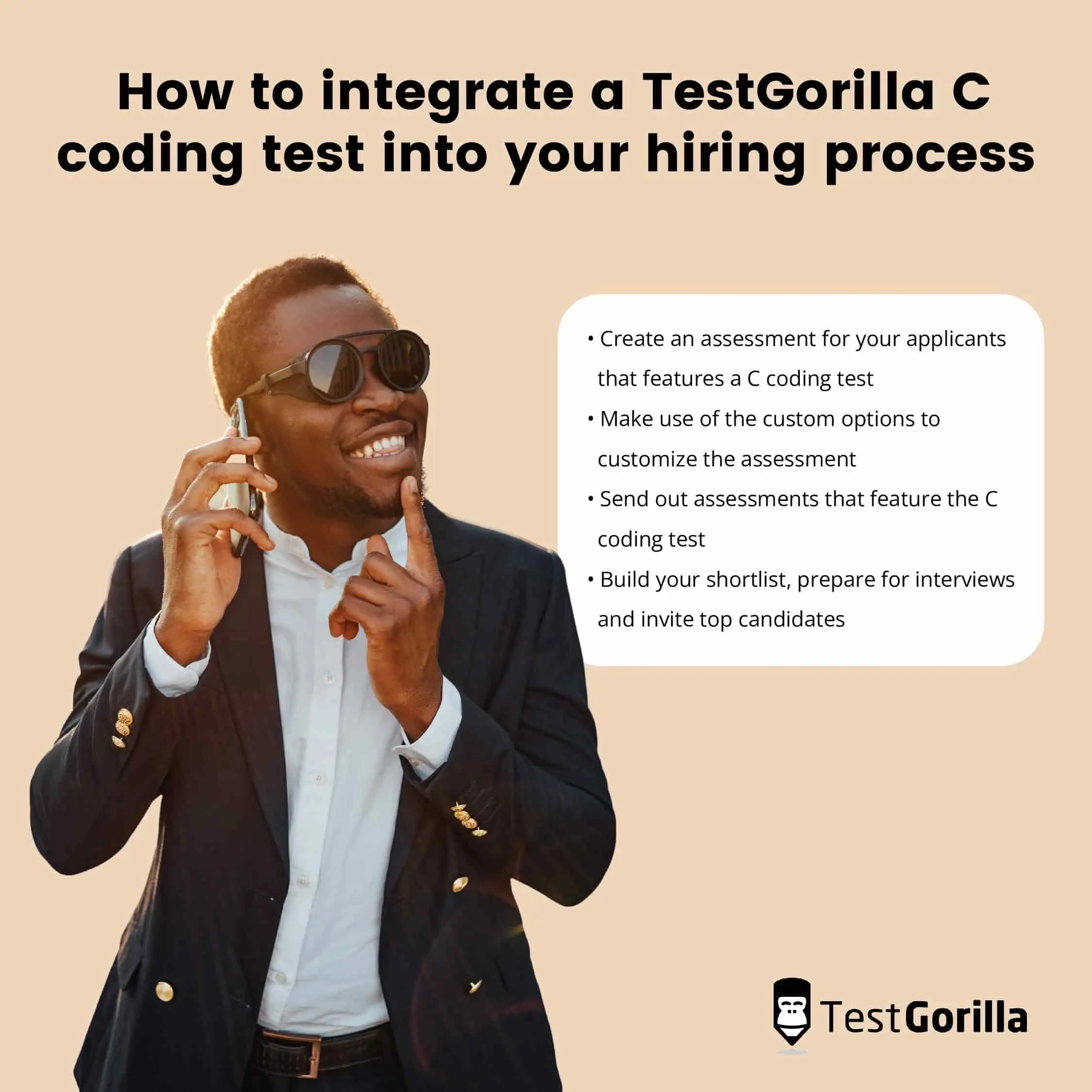 how to integrate a TestGorilla C coding test into your hiring process