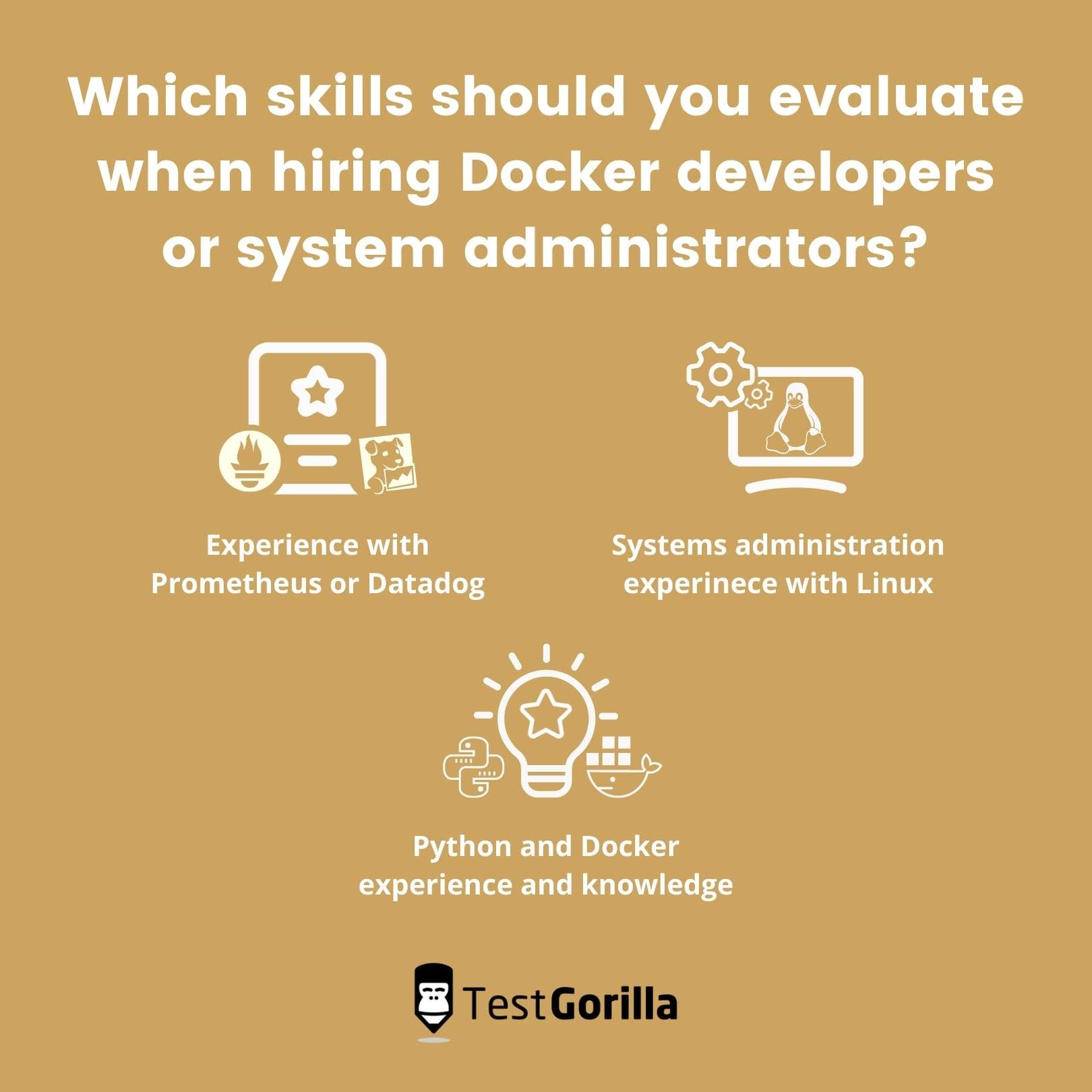 skills to evaluate when hiring Docker developers or system administrators