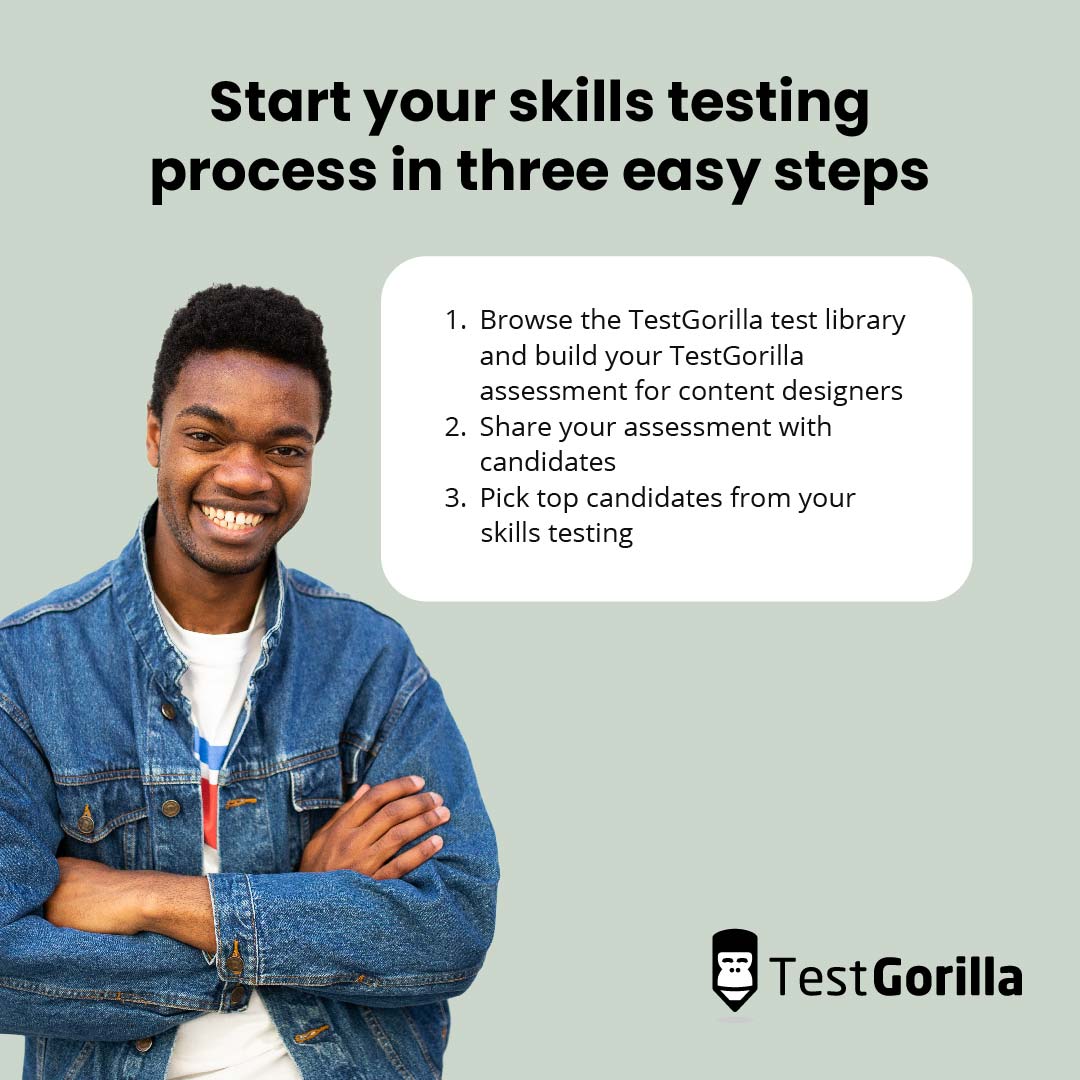 Start your skills testing process: three easy steps.