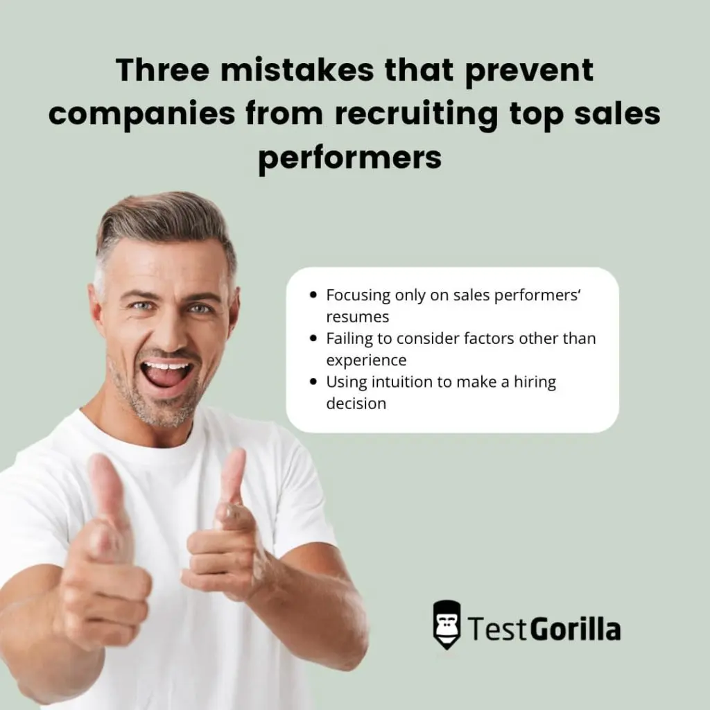 mistakes that prevent companies from recruiting top sales performers