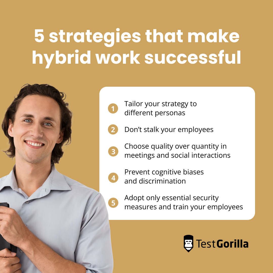 5 strategies that make hybrid work successful graphic