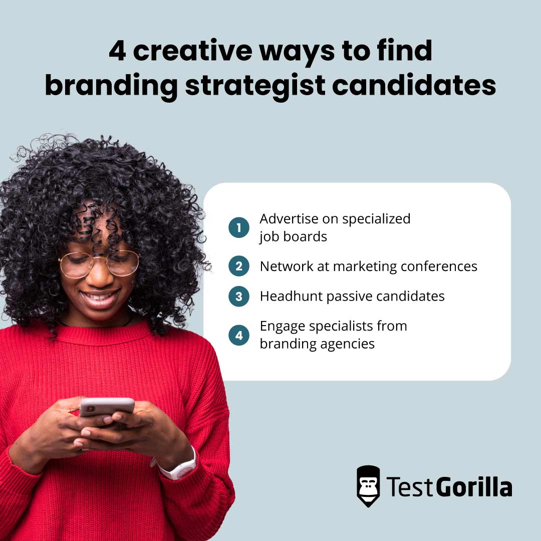 4 creative ways to find branding strategist candidates graphic