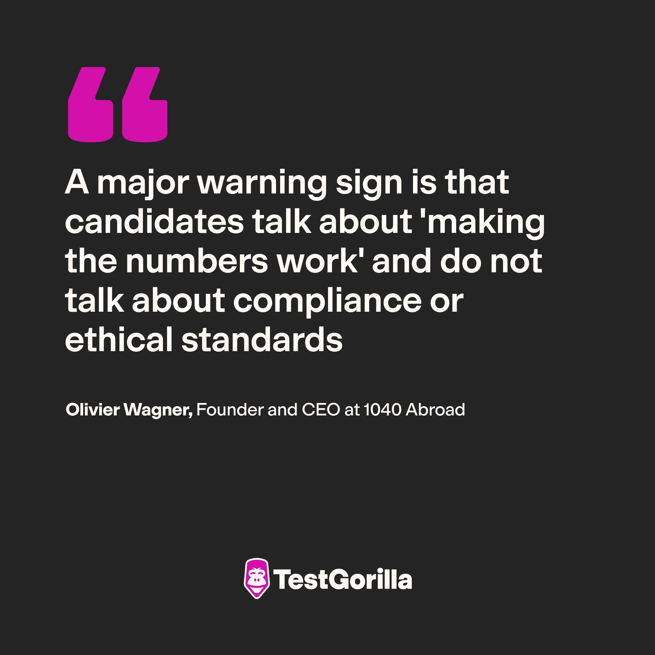 Quote Olivier Wagner warning sign making the numbers work graphic
