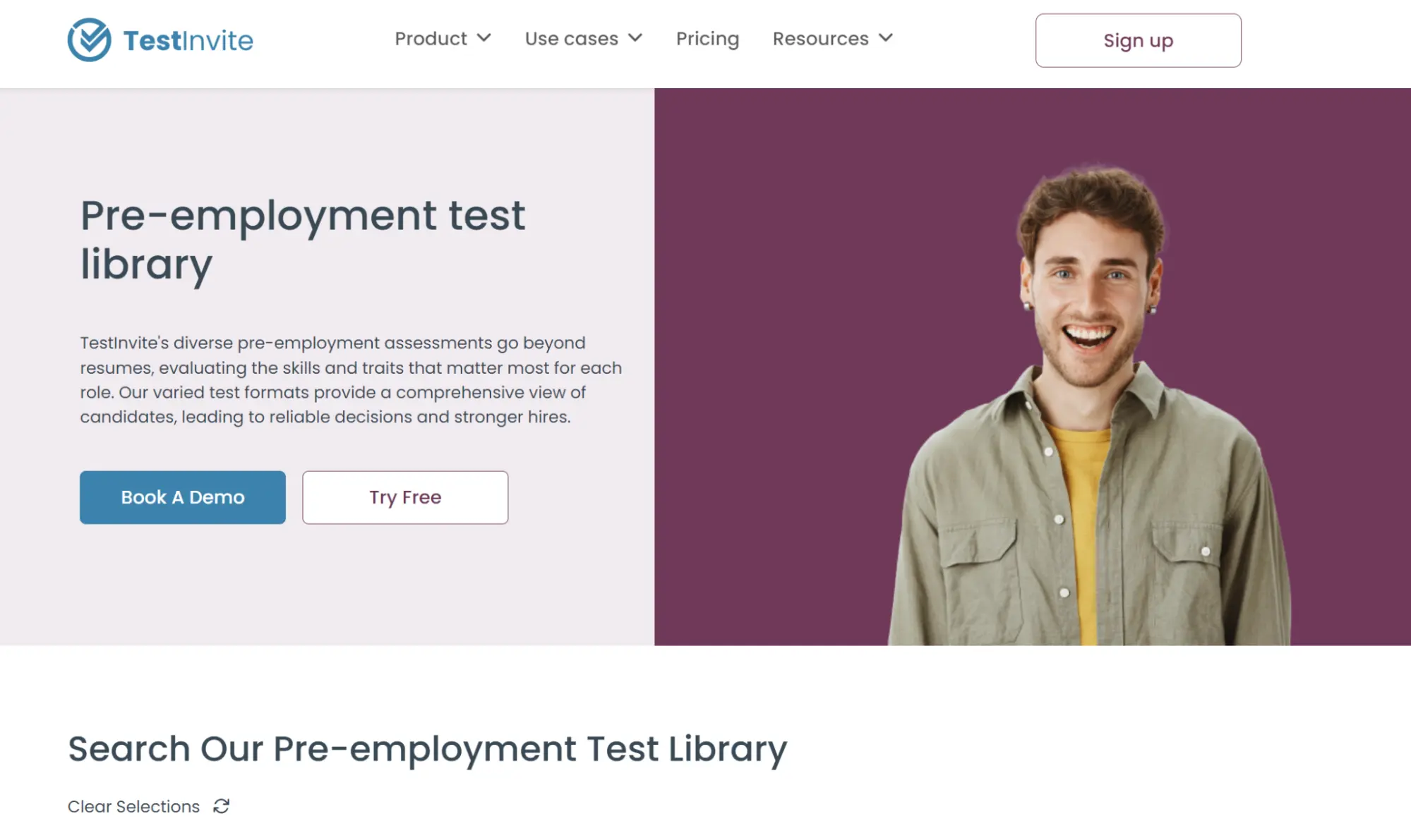 Testinvite test library screenshot