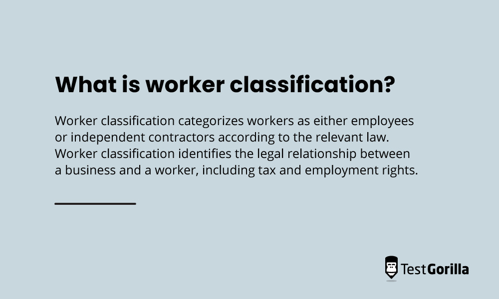What is worker classification definition graphic
