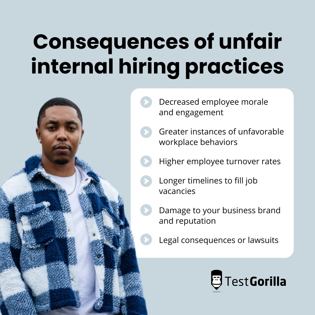 Consequences of unfair internal hiring practices graphic