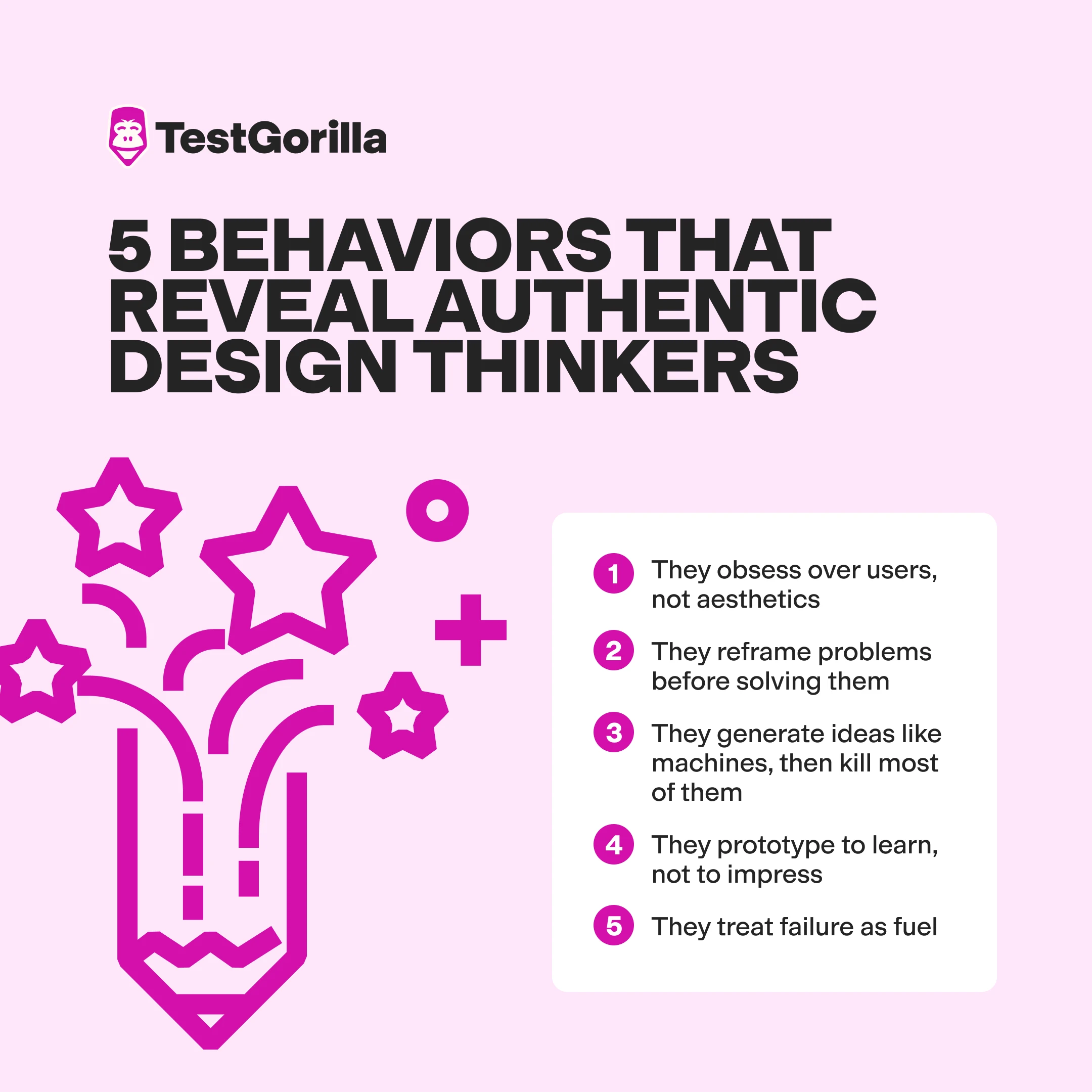 The five behaviors that reveal authentic design thinkers graphic