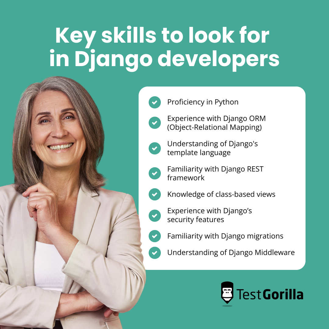 Key skills to look for in django developers graphic