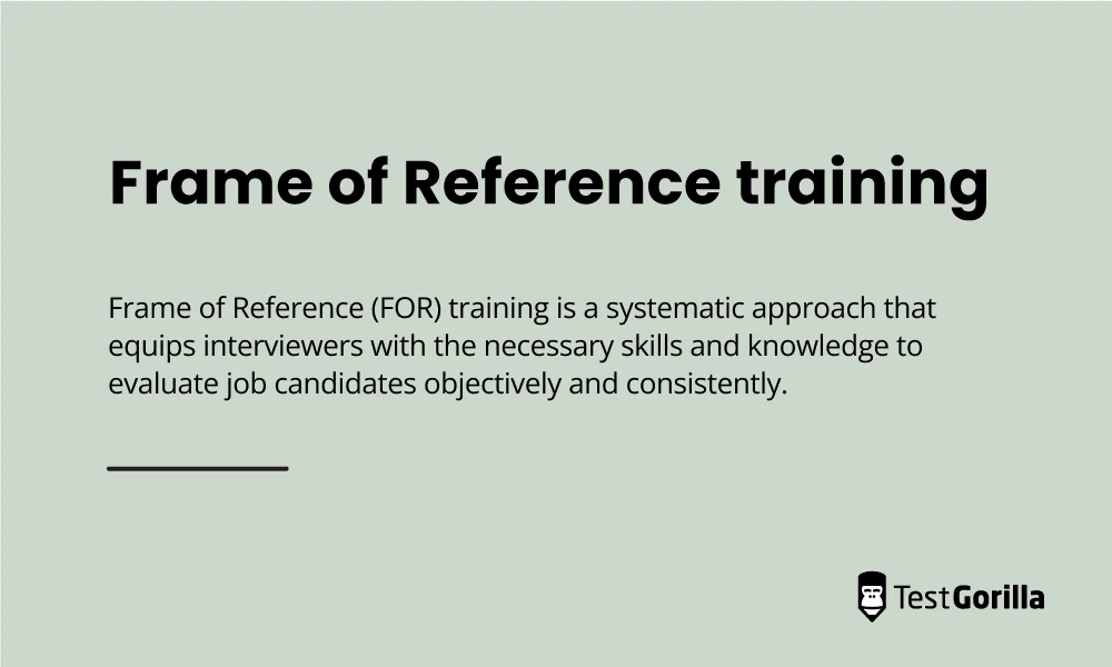 Frame of reference training definition