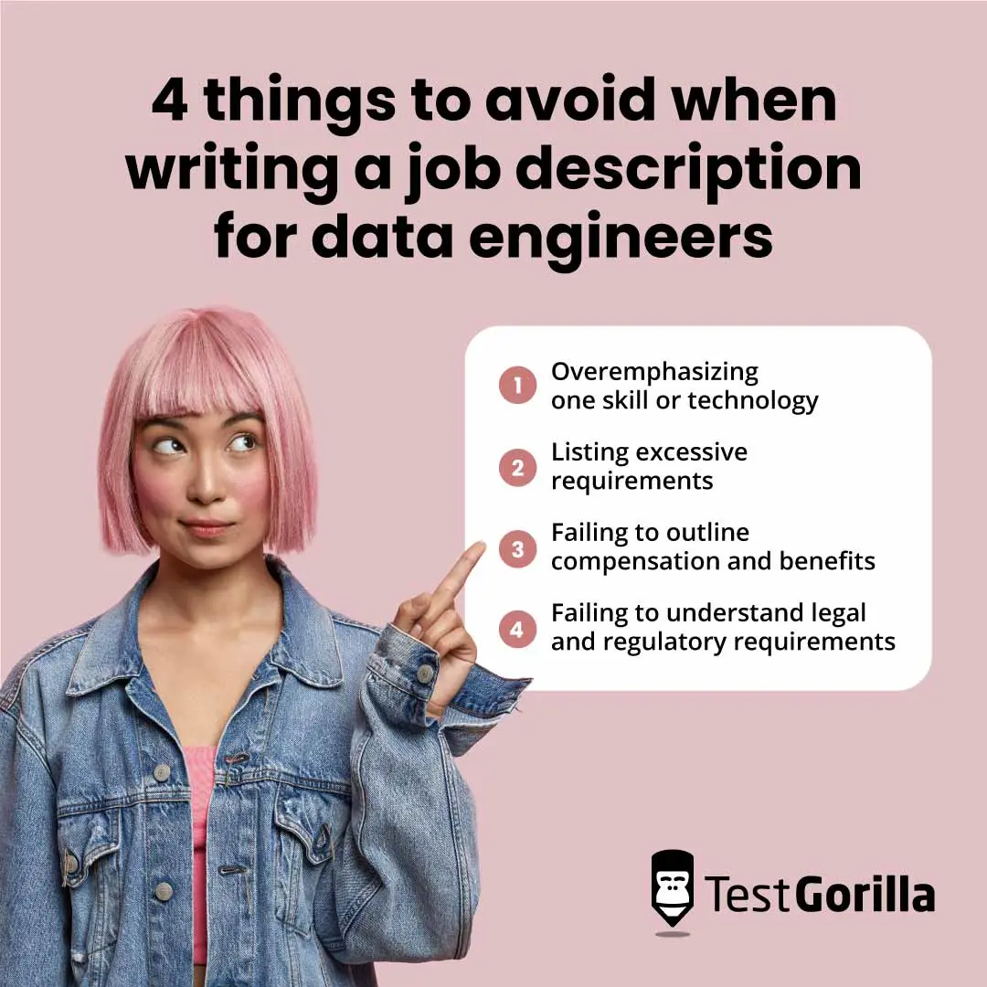 4 things to avoid when writing a job description for data engineers graphic