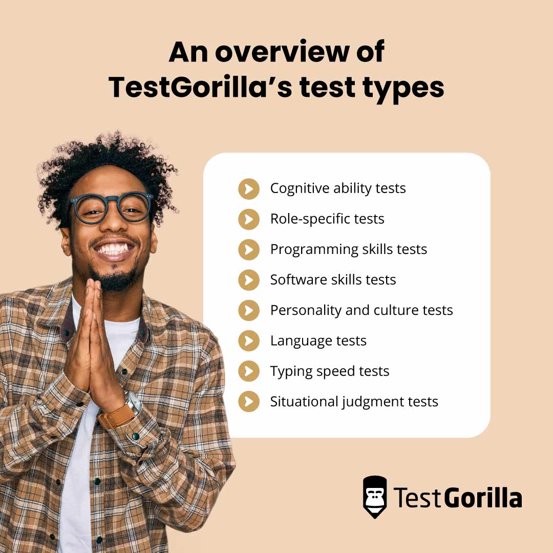 An overview of TestGorilla's test types