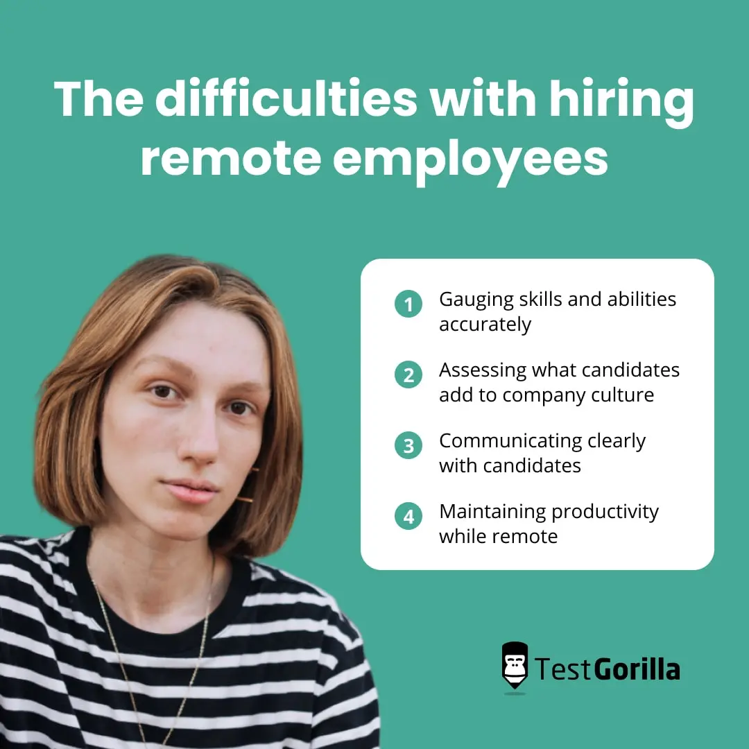 The difficulties with hiring remote employees graphic