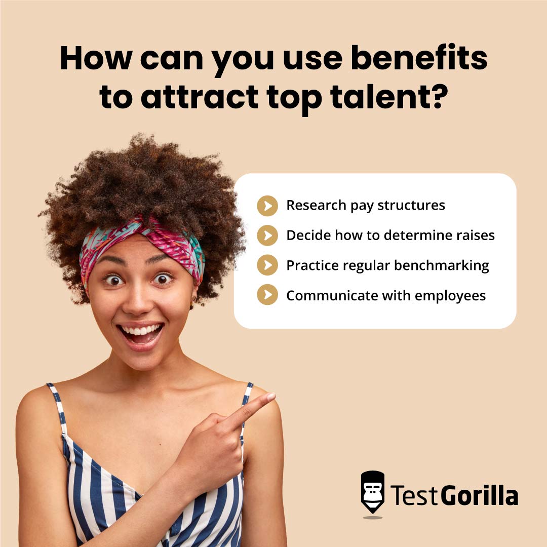 How can you use benefits to attract top talent graphic